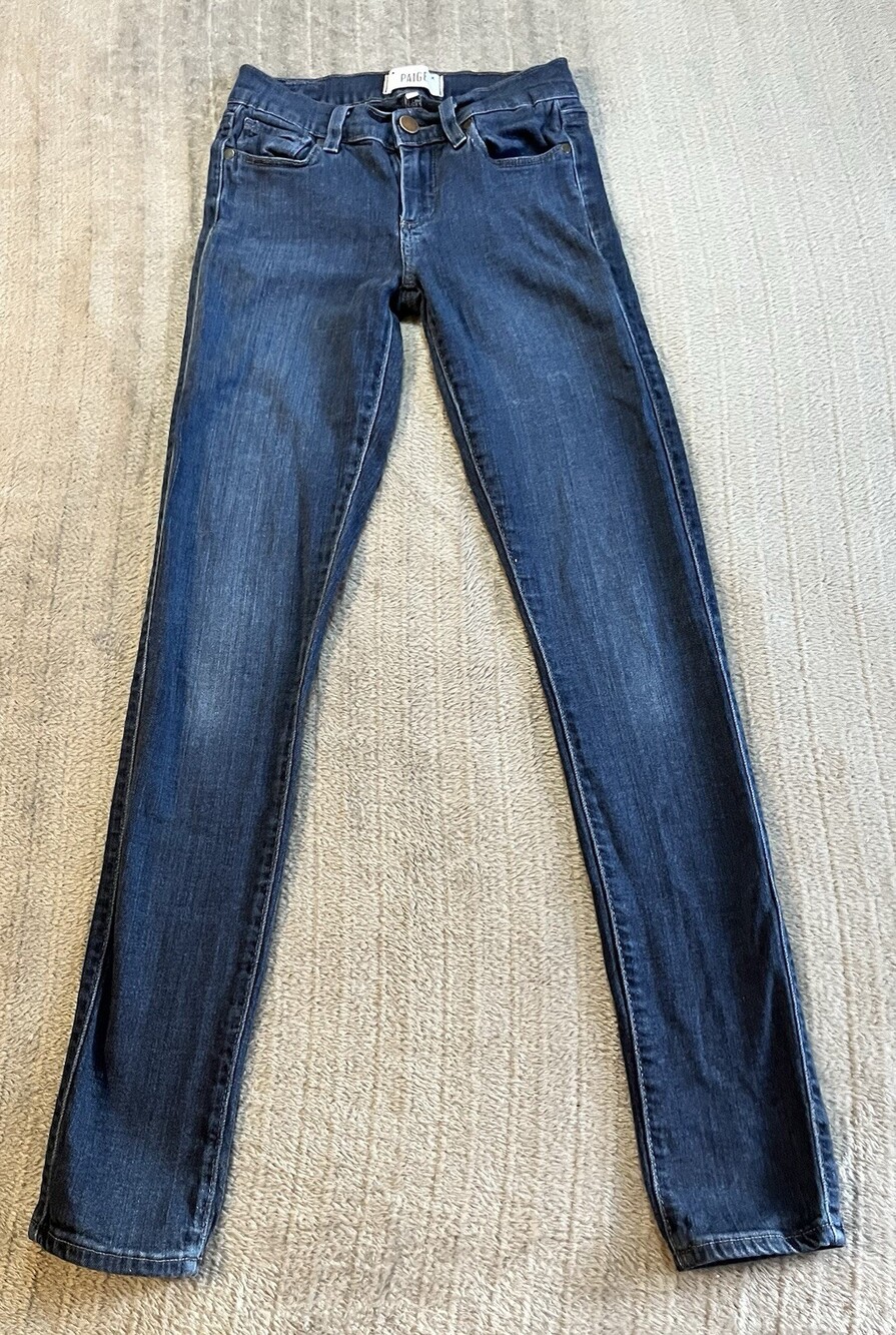 Women’s PAIGE Verdugo Ultra Skinny Jeans Dark Blue Denim Size 25 Rocker Slim